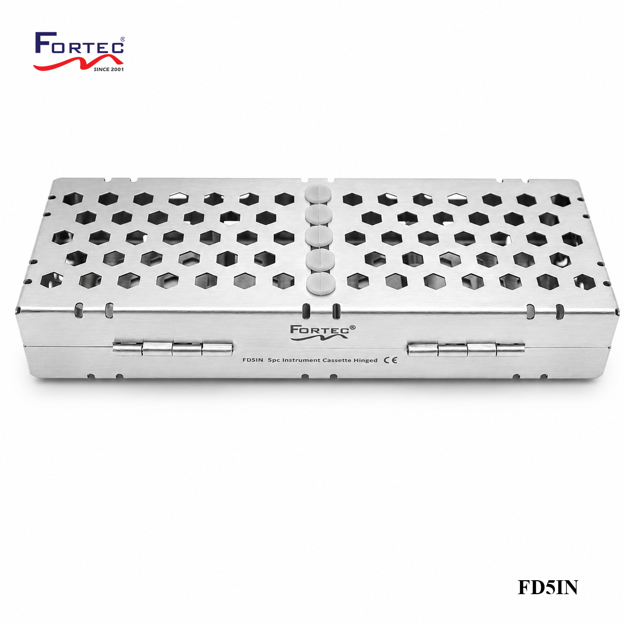 Hexagon series – 5 pc Hinged Instrument Cassette Tray - Fortec 