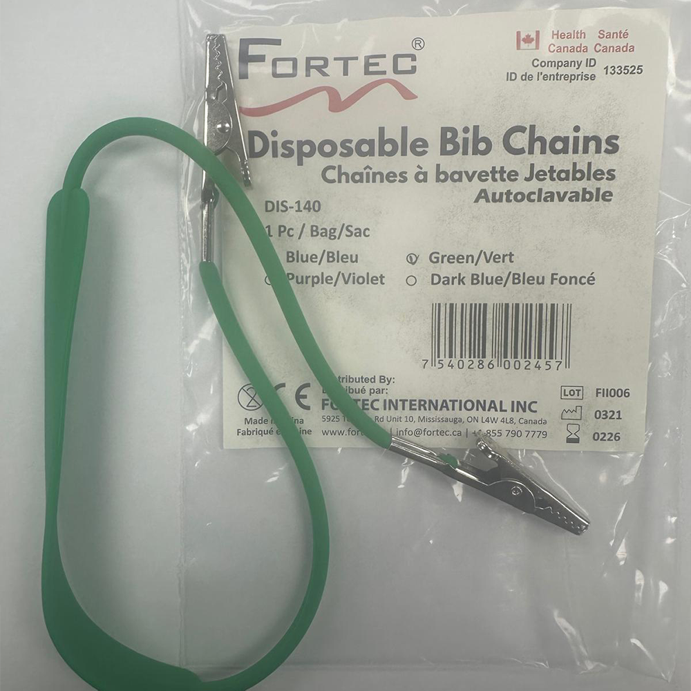 Bib Chains – Autoclavable Green (1 pc/pk)
