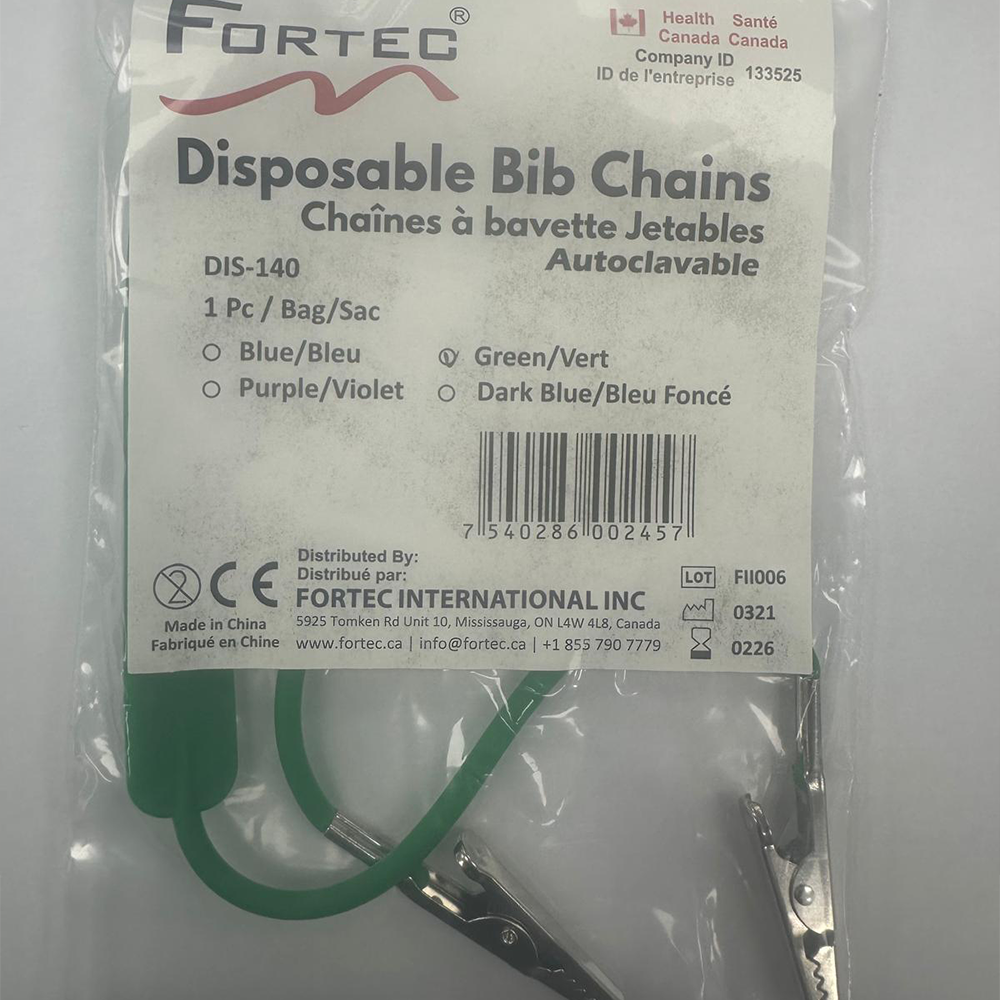 Bib Chains – Autoclavable Green (1 pc/pk)