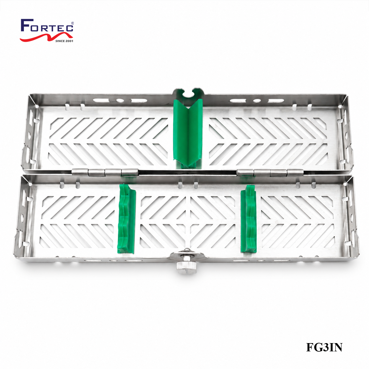 Spider Web series – 3 pc Hinged Instrument Cassette Tray - Fortec 