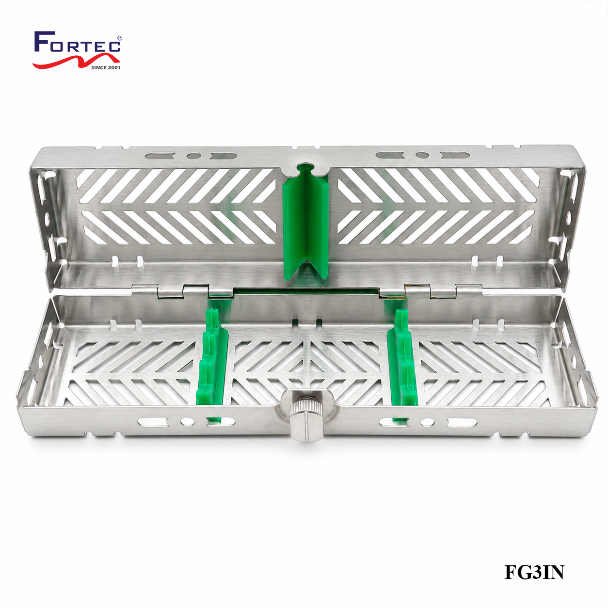 Spider Web series – 3 pc Hinged Instrument Cassette Tray - Fortec 