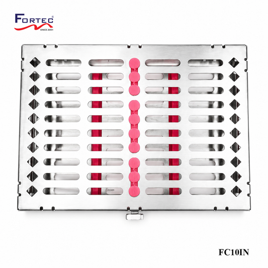 Classic series – 10 pc Hinged Instrument Cassette Tray - Fortec 