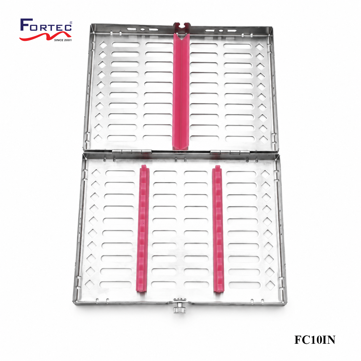 Classic series – 10 pc Hinged Instrument Cassette Tray - Fortec 