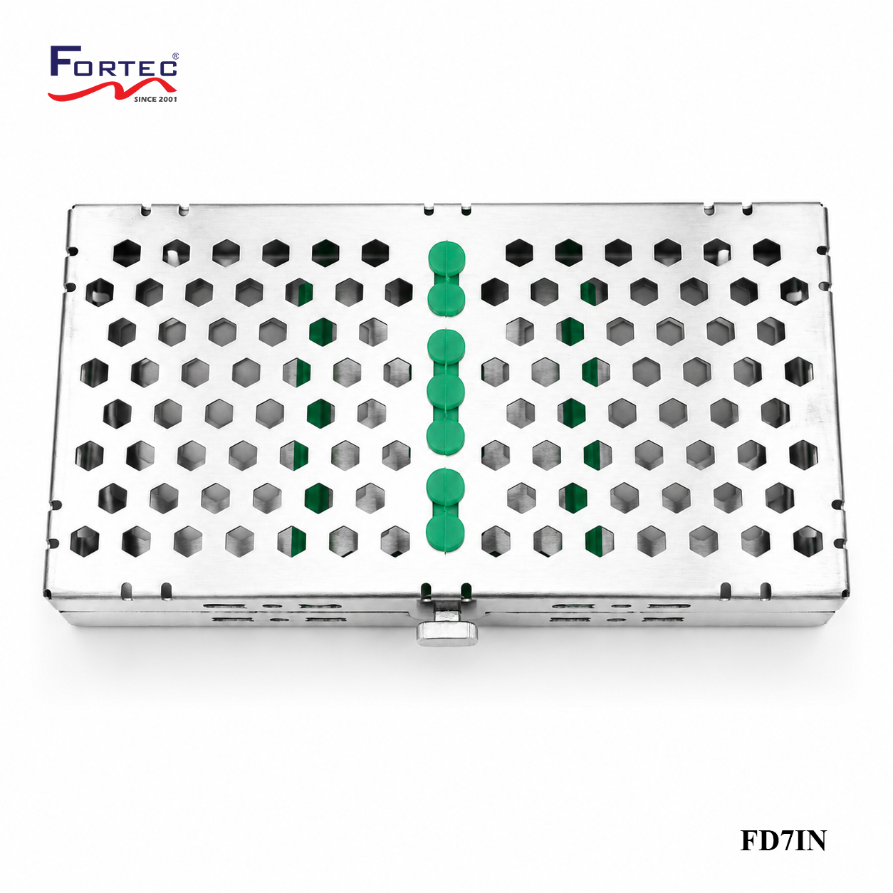 Hexagon series – 7 pc Hinged Instrument Cassettes - Fortec 