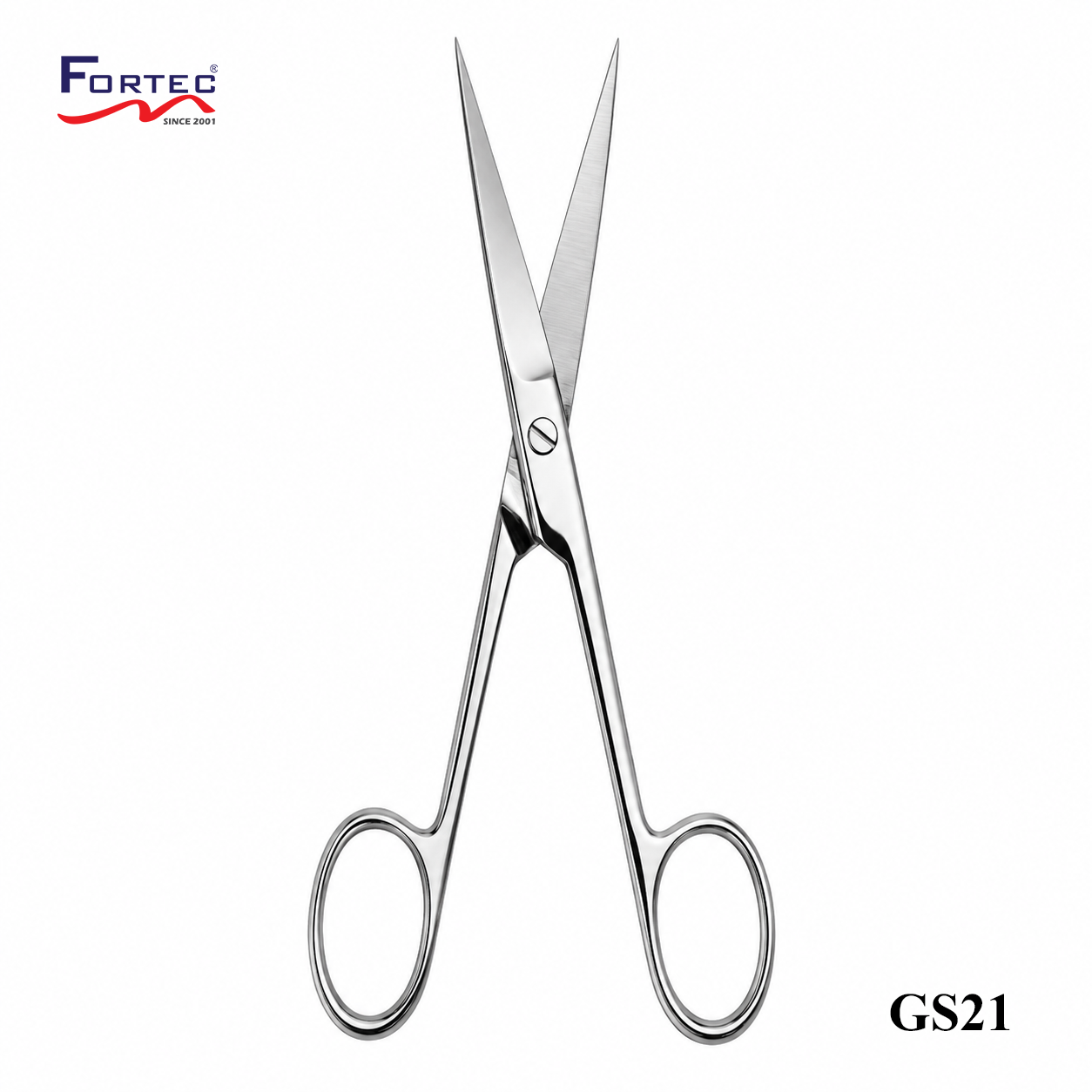 21 Straight Pointed General Surgical Scissors (14.5cm) - Fortec 