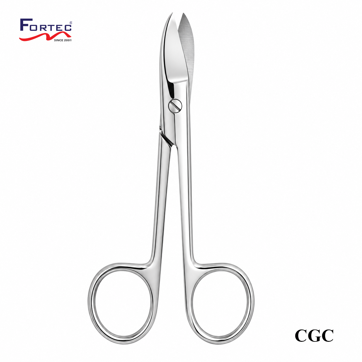Curved Crown and Gold Scissors (12cm) - Fortec 