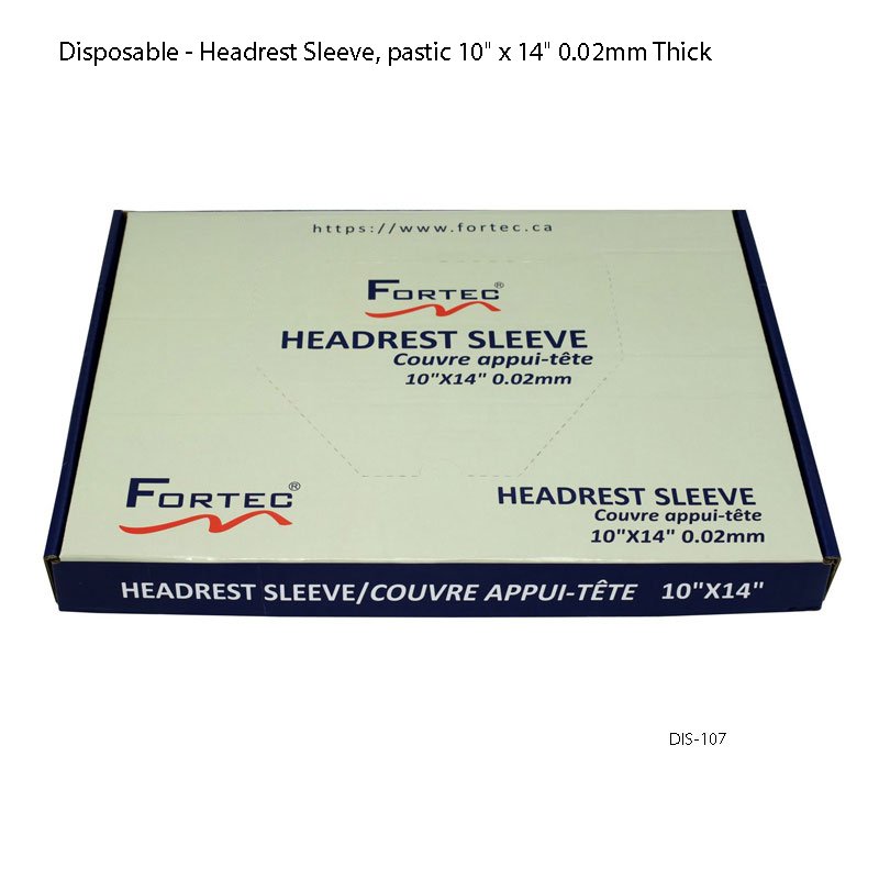 Headrest Sleeve, pastic 10" x 14" 0.02mm Thick (250 pcs)