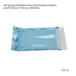 Self Sealing Sterilization Pouch Dual Indicators of Steam and ETO 90 mm X 135 mm 200